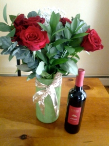 Beautiful Roses & Wine